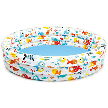 BabySplash | Diversión acuática segura y divertida - Set de piscina inflable para bebé con forma de pecera, con anillo y pelota de playa